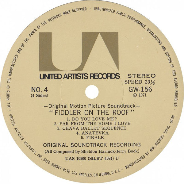 Fiddler On The Roof (Original Motion Picture Soundtrack Recording)