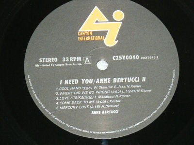 I Need You Anne Bertucci II
