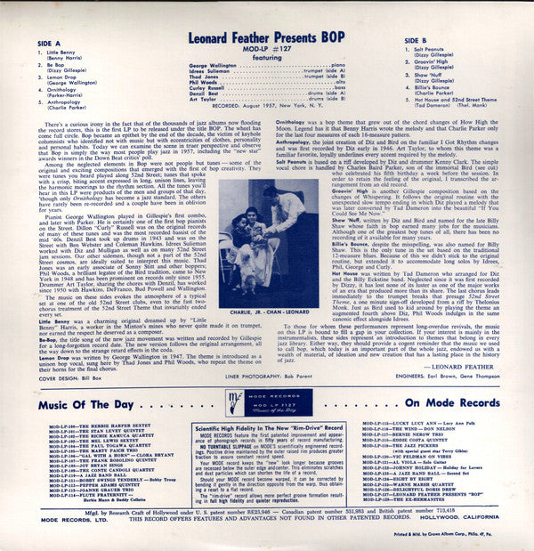 Leonard Feather Presents Bop