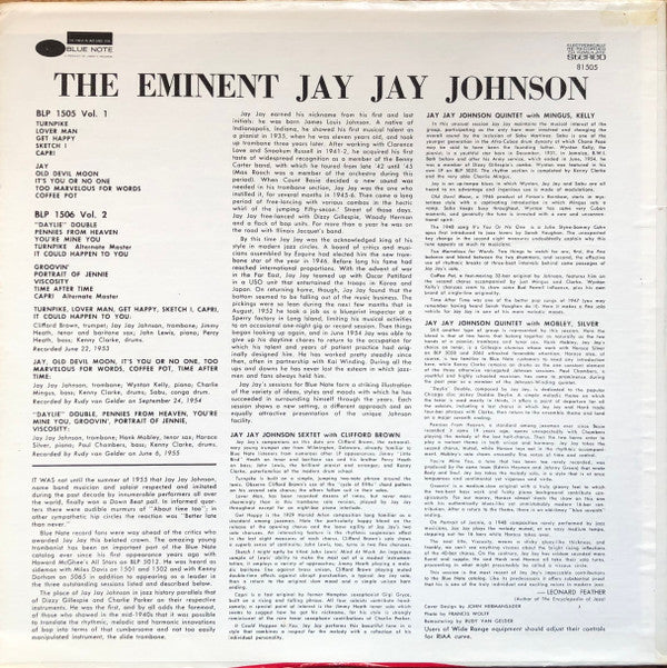 The Eminent Jay Jay Johnson Volume 1
