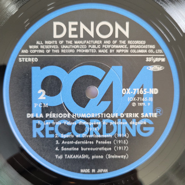 De La Période Humoristique D'Erik Satie