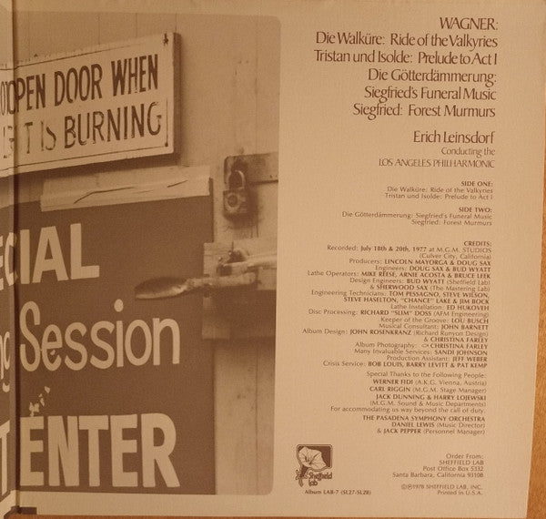 Die Walküre: Ride Of The Valkyries / Tristan Und Isolde: Prelude To Act I / Götterdämmerung: Siegfried’s Funeral Music / Siegfried: Forest Murmurs