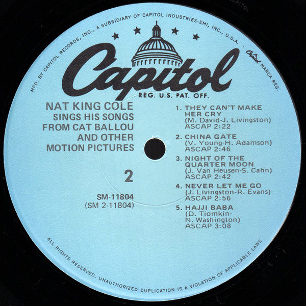Nat King Cole Sings His Songs From Cat Ballou And Other Motion Pictures