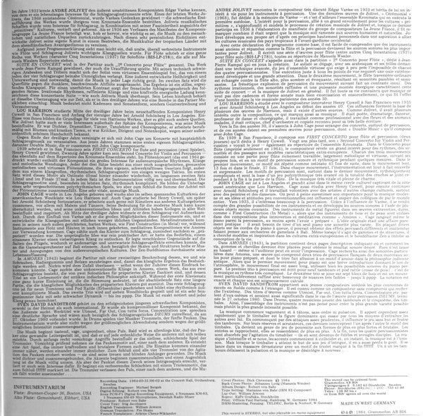 The Kroumata Percussion Ensemble & Manuela Wiesler, Flute, Play Music By Jolivet, Harrison, Cage & Sandström