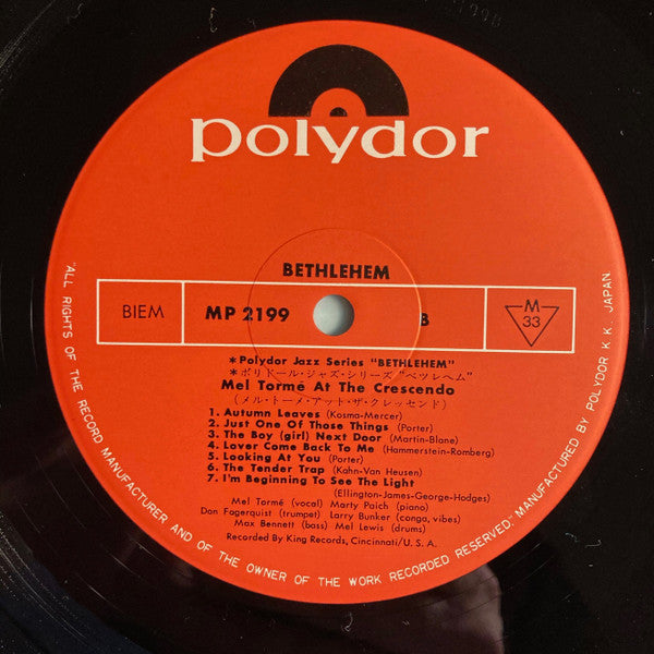 Gene Norman Presents Mel Torme At The Crescendo