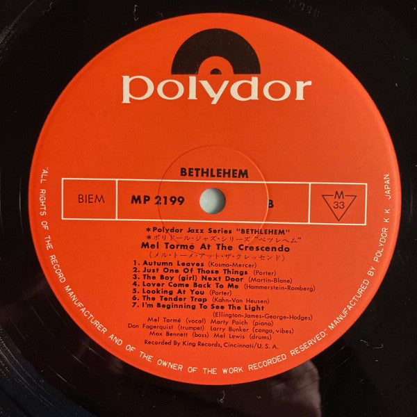 Gene Norman Presents Mel Torme At The Crescendo