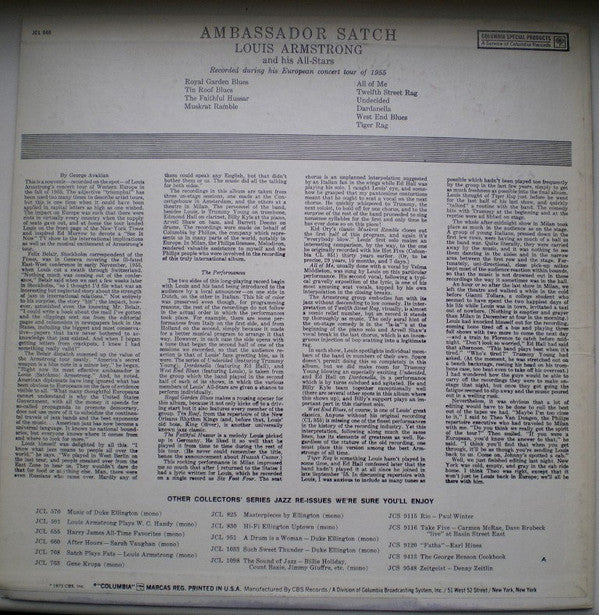 European Concert Recordings By Ambassador Satch