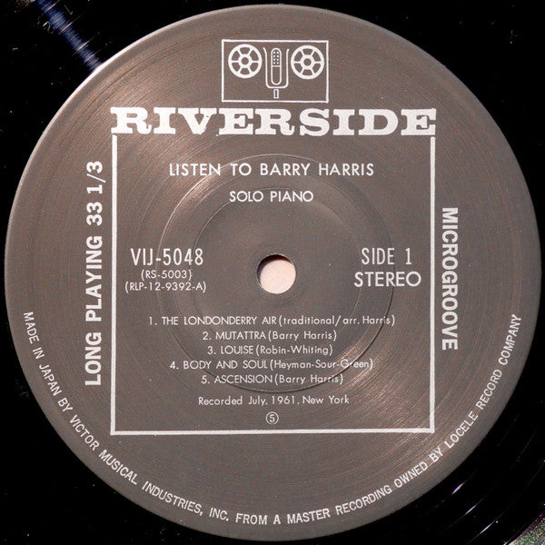 Listen To Barry Harris . . . Solo Piano