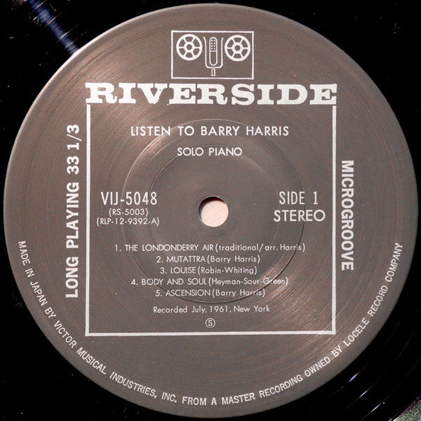 Listen To Barry Harris . . . Solo Piano