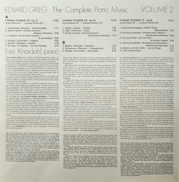 The Complete Piano Music Volume 2: Lyriske Stykker III, VII, IX Op. 43, 62, 68