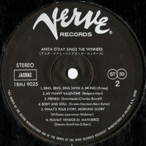 Anita O'Day Sings The Winners