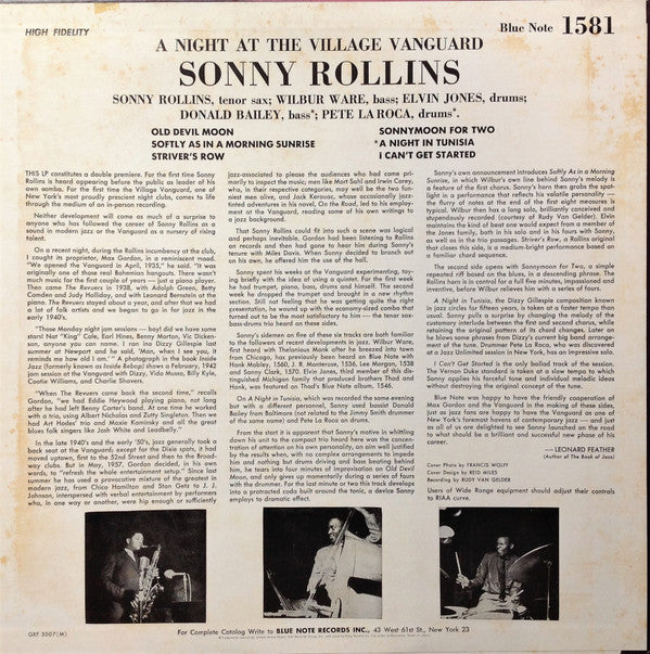 A Night At The "Village Vanguard" = ヴィレッジ・ヴァンガードの夜