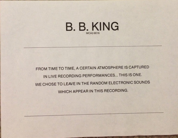 B.B. King "Now Appearing" At Ole Miss