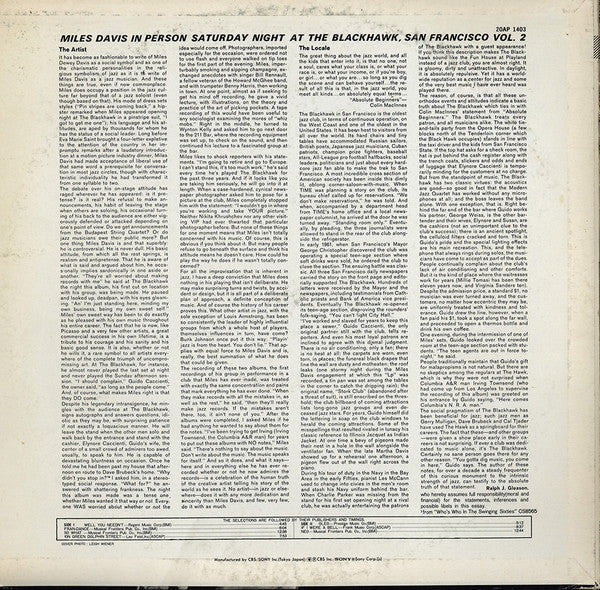 In Person, Saturday Nights At The Blackhawk, San Francisco, Volume II