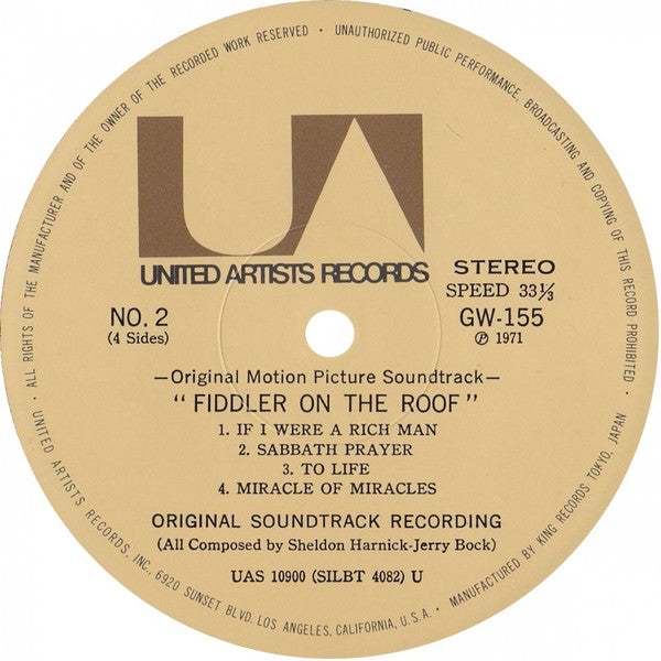 Fiddler On The Roof (Original Motion Picture Soundtrack Recording)