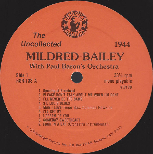 The Uncollected Mildred Bailey 1944 (The CBS Radio Shows)