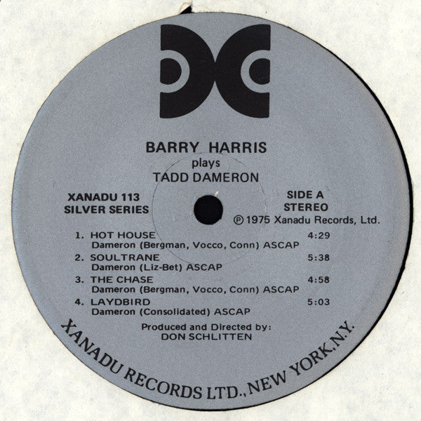 Barry Harris Plays Tadd Dameron