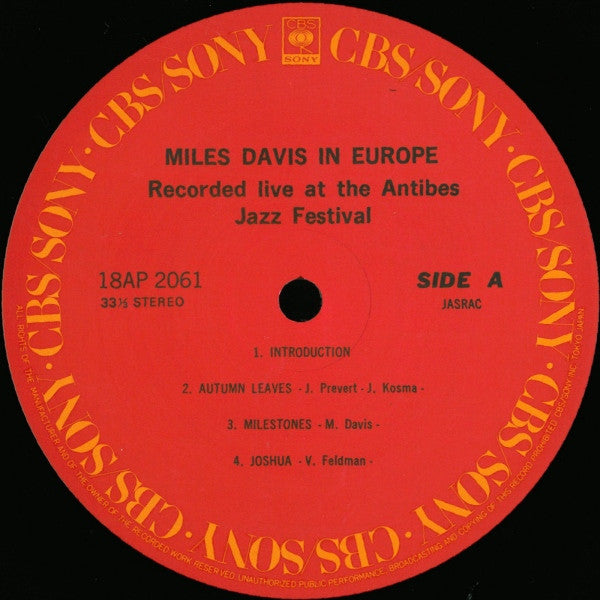 Miles Davis In Europe