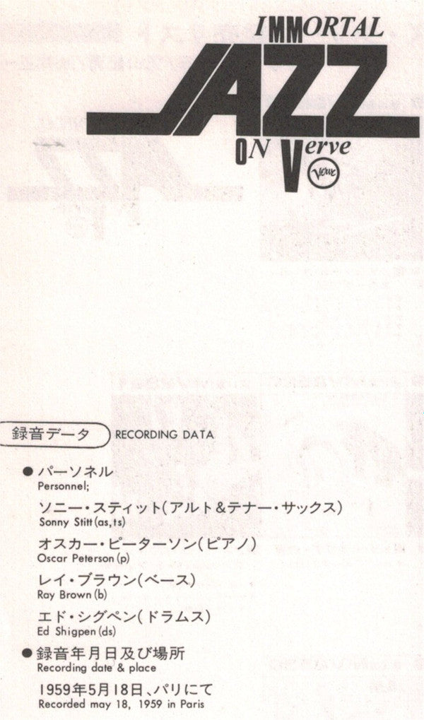 Sonny Stitt Sits In With The Oscar Peterson Trio