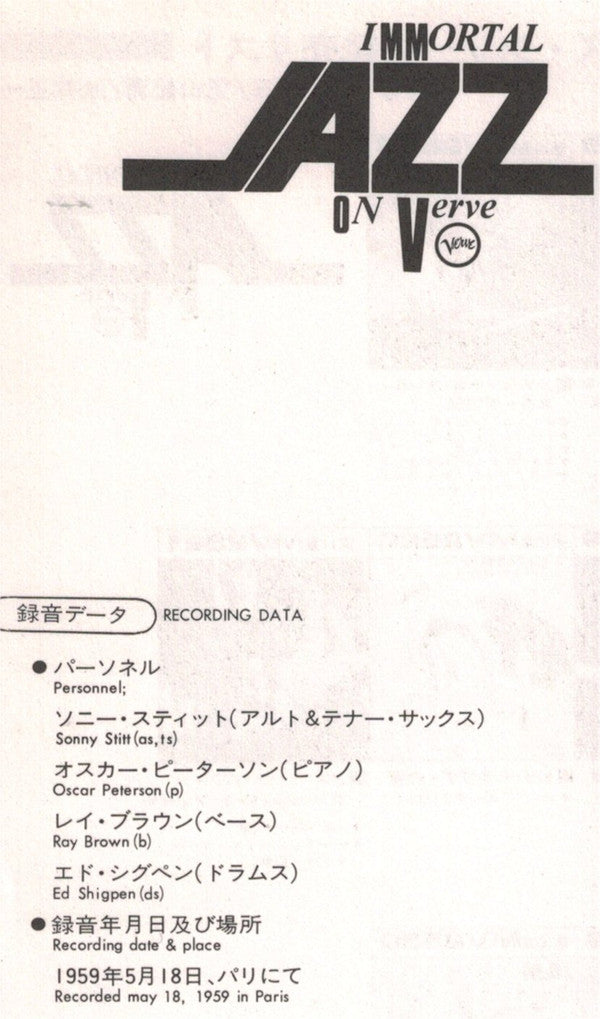 Sonny Stitt Sits In With The Oscar Peterson Trio