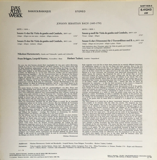 Johann Sebastian Bach: Gamba Sonatas - Trio Sonata in G major