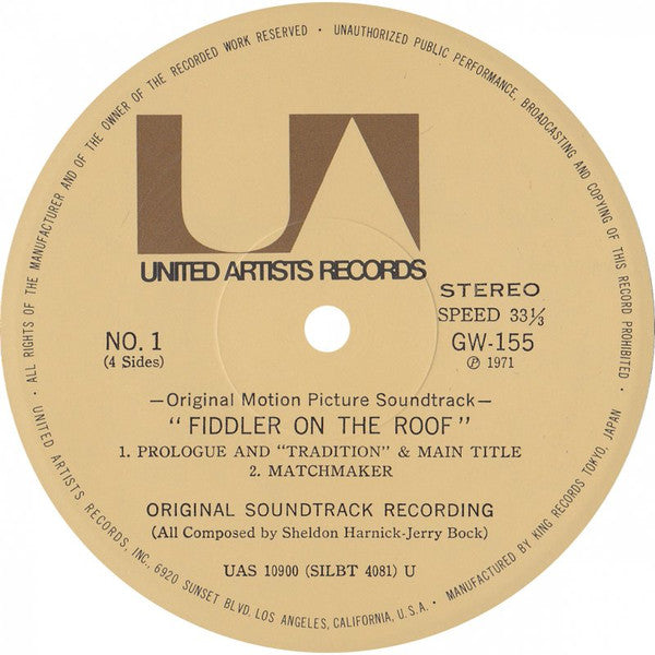 Fiddler On The Roof (Original Motion Picture Soundtrack Recording)