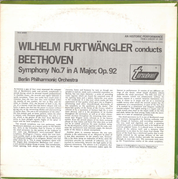 Symphony No. 7 In A Major, Op. 92