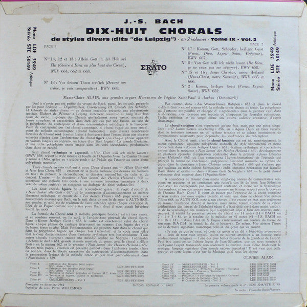 18 Chorals De Leipzig BWV 652 - 658 - 662 À 668