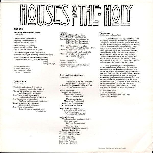 Houses Of The Holy