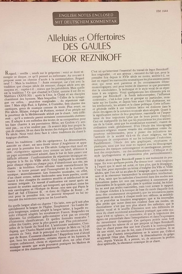 Alleluias Et Offertoires Des Gaules