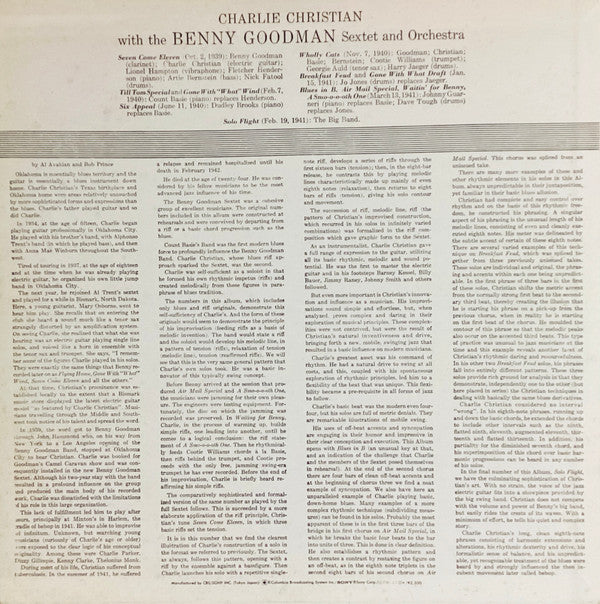 Charlie Christian With The Benny Goodman Sextet And Orchestra