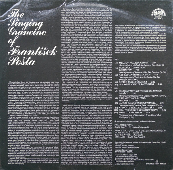 Zpívající Kontrabas Františka Pošty