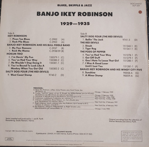 Blues, Skiffle & Jazz 1929-1935