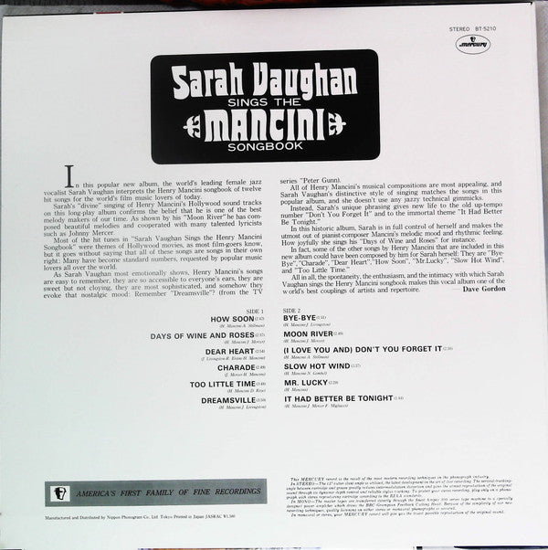 Sings The Mancini Songbook