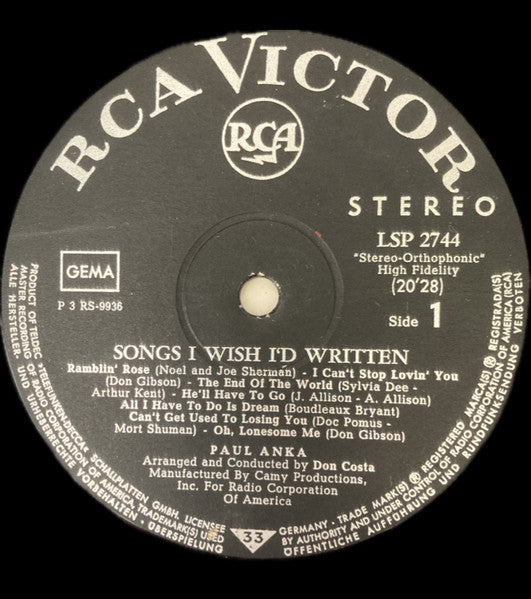 Songs I Wish I'd Written