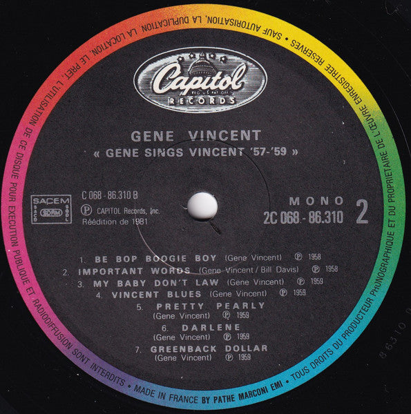 Gene Sings Vincent '57-'59