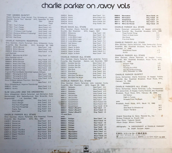 Charlie Parker On Savoy Vol. 5