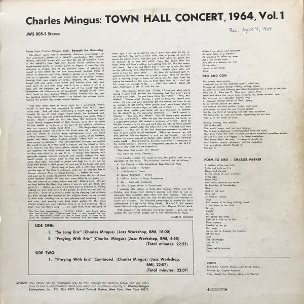 Town Hall Concert, 1964, Vol. 1