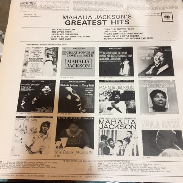 Mahalia Jackson's Greatest Hits