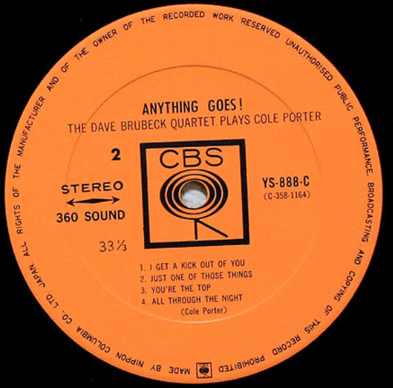 Anything Goes! The Dave Brubeck Quartet Plays Cole Porter