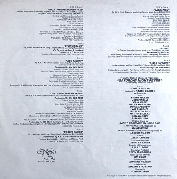 Saturday Night Fever (The Original Movie Sound Track)