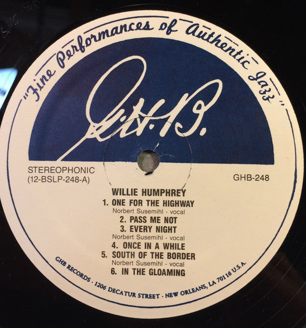 New Orleans Jazz From Willie Humphrey