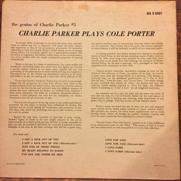 Charlie Parker Plays Cole Porter