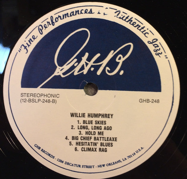 New Orleans Jazz From Willie Humphrey