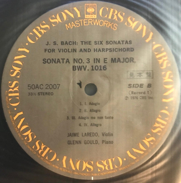 The Six Sonatas For Violin And Harpsichord