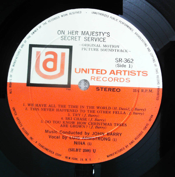 女王陛下の007 = James Bond-007 - On Her Majesty's Secret Service (Original Sound Track Recording)