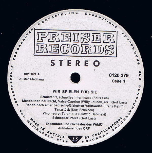Wir Spielen Für Sie / VAMÖ