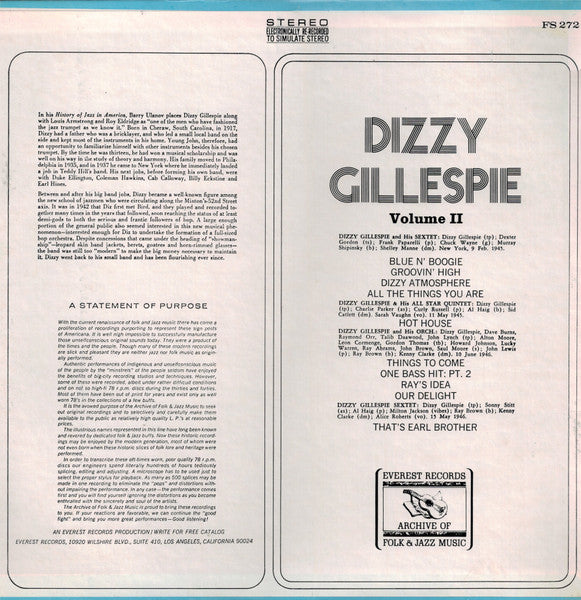 Dizzy Gillespie Volume II