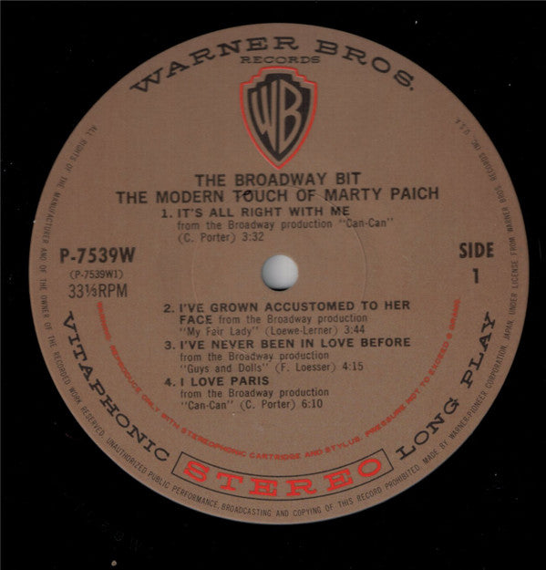 The Modern Touch Of Marty Paich - The Broadway Bit