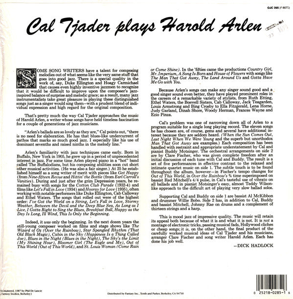 Cal Tjader Plays Harold Arlen
